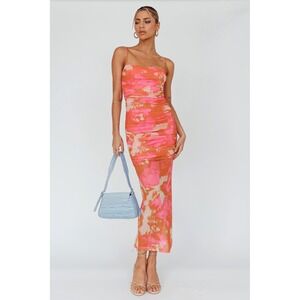 open lace back dress Golden Gatherings Pleated Satin Maxi Dress  VICI